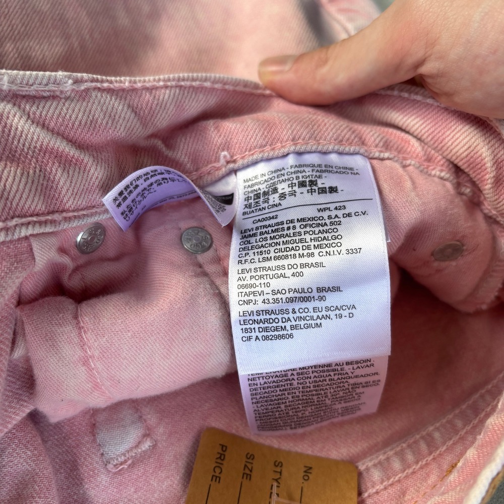 Levis 511 Slim Fit Pink Acid Wash Denim Jeans Mens 36x36 Grunge Casual Colorful - Picture 10 of 10
